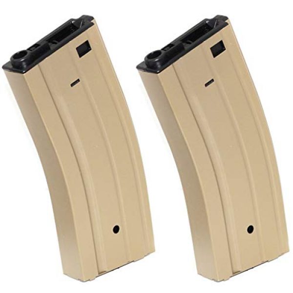 Generica Airsoft Gun Magazine 1 Airsoft Spare Parts 2pcs 330rd Map Hi-Cap Magazine for CYMA E&C G&P Tokyo Marui ICS Classic Army M4 M16 Series Tan