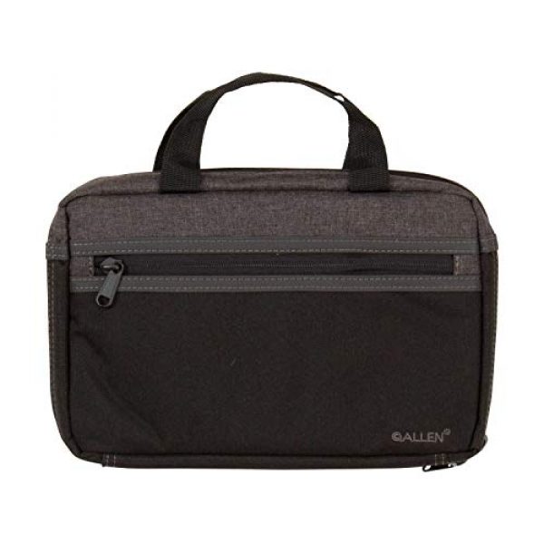 Allen Company Pistol Case 1 Allen Company Jackson Double Attache Handgun Case, Pistol Case fits All Auto-Loaders and Revolvers, Universal, Lockable, 2 Separate Internal Pocket, Tan/Black,Gray