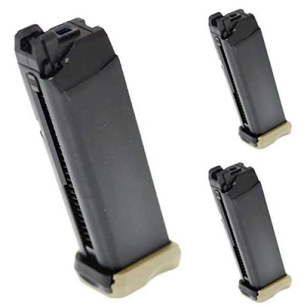 Airsoft Shopping Mall Airsoft Gun Magazine 1 Airsoft Shooting Gear APS 3pcs 23rd CO2 Mag Magazine for Action Combat Pistol ACP601 Black/Green OD