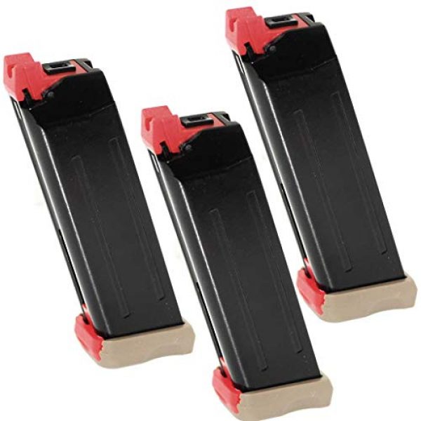 Airsoft Gang Air Gun Magazine 1 Airsoft Parts APS 3pcs 18rd CO2 Magazine for APS Steel Shark .177 Cal 4.5mm BB Black/Tan