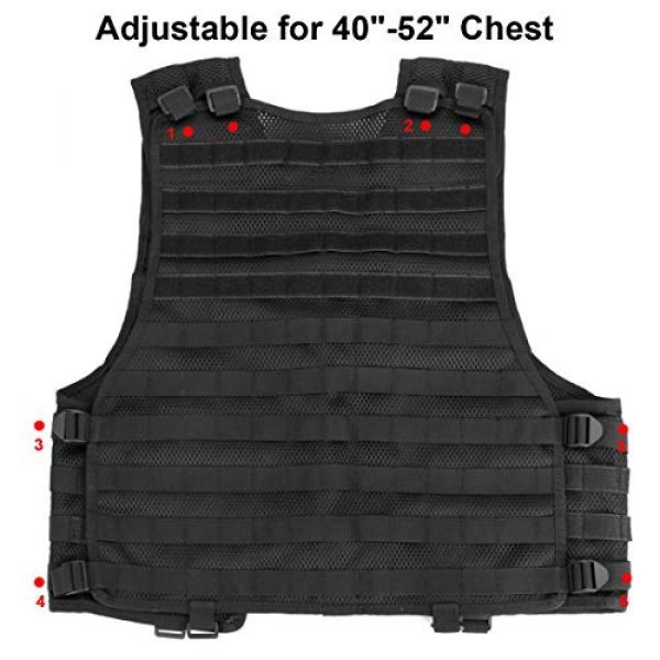 Chief Tac Airsoft Tactical Vest 5 Chief Tac Military Tactical Molle Vest Mesh Light Army Airsoft Paintball Utility Vest, Breathable Lightweight Hunting Fishing Vest for Men Women
