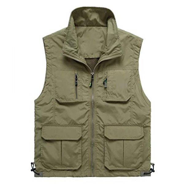 DAFREW Airsoft Tactical Vest 1 DAFREW Casual Vest Thin Section Spring and Autumn Vest Men's Multi-Pocket Outdoor Photography Vest Middle-Aged Vest (Color : Khaki, Size : M)