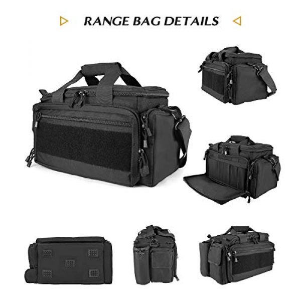 ProCase Pistol Case 3 ProCase Tactical Gun Range Bag Pistol Shooting Duffle Bag Bundle with Tactical Pistol Mag Pouch -Black