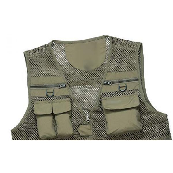 DAFREW Airsoft Tactical Vest 7 DAFREW Thin Vest Men's Outdoor Vests Casual Fishing Breathable Vests Summer Quick-Drying Vest (Color : Khaki, Size : L)