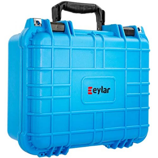 Eylar Pistol Case 1 Eylar Tactical Hard Gun Case Water & Shock Proof with Foam 13.37 inch 11.62 inch 6 inch Light Blue