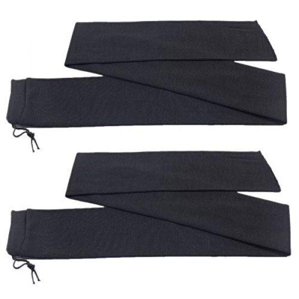 PuddingStation Rifle Case 1 PuddingStation Silicone Treated Knit Gun Sock Extra Wide 54 x 4 inches, 2-Pack Fits Rifle with Scopes, Pistol Grips & Tactical Accessories(Black)