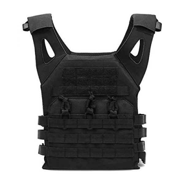 Mlida Airsoft Tactical Vest 2 Mlida Tactical Vest, Modular Lightweight Durable Tactical Gear, Adjustable Ultra-Light Breathable Protection Vest for Outdoor Paintball Training - Black