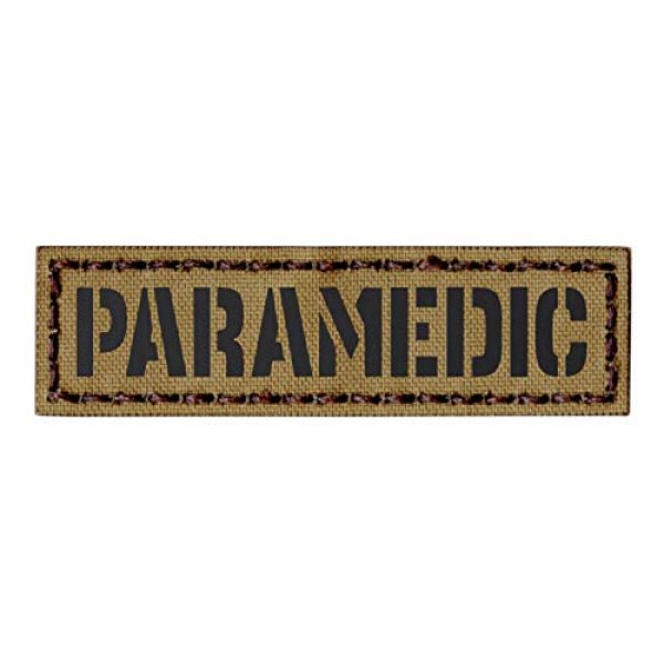 Tactical Freaky Airsoft Morale Patch 1 IR Tan Paramedic 1x3.5 Name Tape EMS EMT Medic Coyote Subdued Tactical Hook&Loop Patch