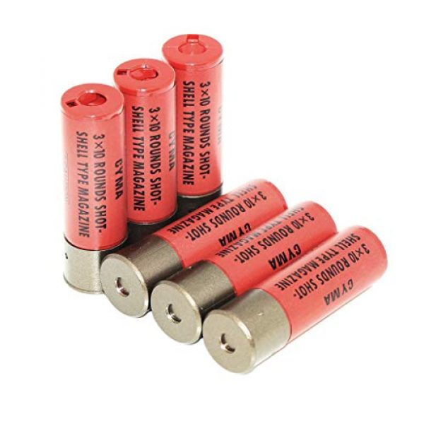 Generica Airsoft Gun Magazine 4 Generica Airsoft Spare Parts CYMA 6pcs (30rd Each) Plastic Shotgun Shell Magazine with 6-Shell Holder Metal Carrier