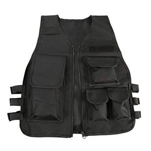 Aufee Airsoft Tactical Vest 1 Child Vest, 4 Colors Nylon CS Game Armor Vest Solid and Wear Resistant,with Side Hook and Loop Straps,Suitable for Children at Age of 8-14