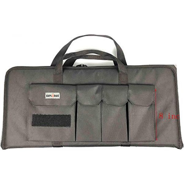 Explorer Cases Rifle Case 1 Explorer American Classic Tactical 28 inch Long Rifle Pistol Gun Bag Firearm Transportation Case w/Shoulder Straps Lockable Zipper (Black R28 + Cleaning kit)
