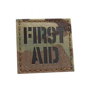 Tactical Freaky Airsoft Morale Patch 1 Multicam IR 2x2 First Aid Kit IFAK MED Medic Medical Tactical Fastener Patch