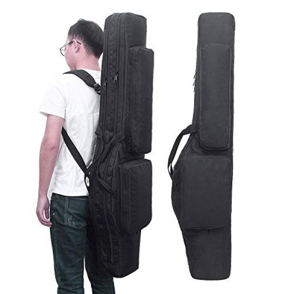 BGJ Rifle Case 3 48" Tactical Dual Rifle Bag Backpack Padded Gun Carry Storage Bag Military Airsoft Gun Case Pouch for Outdoor Hunting