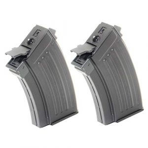 Generica Airsoft Gun Magazine 1 Airsoft Spare Parts 2pcs 230rd Mag Short Type Hi-Cap Magazine for AK-Series AEG Black