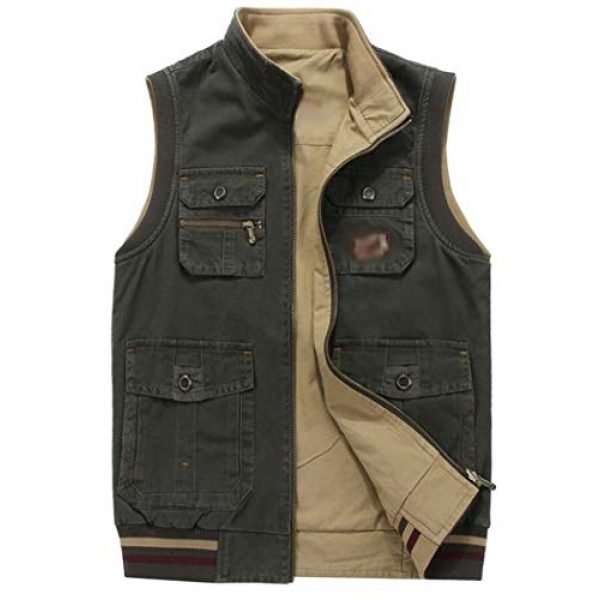 DAFREW Airsoft Tactical Vest 1 DAFREW Vest,Double-Sided wear Sleeveless Jacket Multi-Pocket Fishing Vest Jacket Wearing Vest Casual Jacket (Color : Army Green, Size : XXXL)