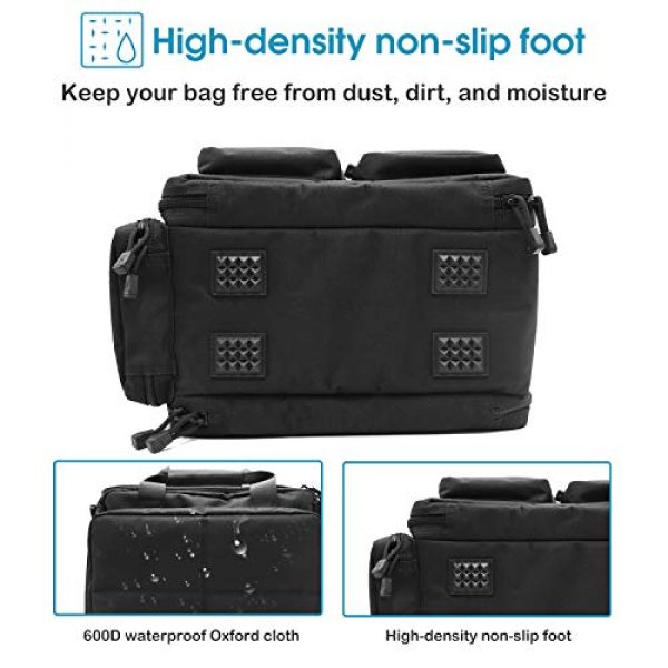 Kosse Pistol Case 6 Kosse Tactical Gun Range Bag, Deluxe Pistol Shooting Range Duffle Bag Large Handguns Magazine Ammo Gear Accessories Pouch for Hunting Shooting Range Sport