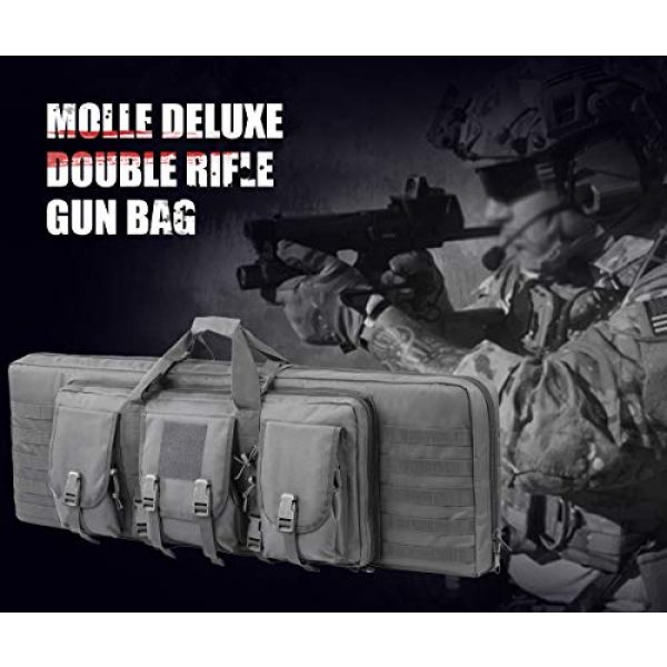 Warriors Product Rifle Case 7 Warriors Product 38 42 Inch Double Long Rifle Gun Case Bag Outdoor Tactical Carbine Cases Water Dust Resistant Fireproof for Hunting Shooting
