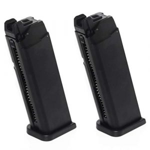 Generica Airsoft Gun Magazine 1 Generica Airsoft Spare Parts Army 2pcs 25rd Mag Magazine for Army R17 / Tokyo Marui G17 GBB Pistol Black
