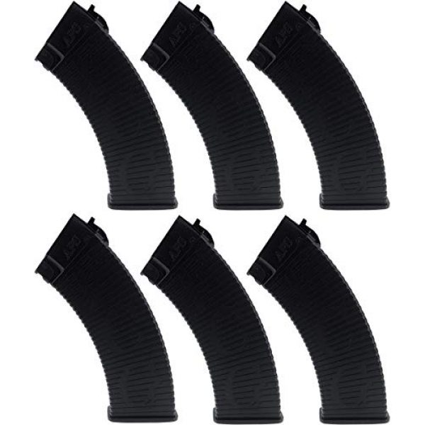 SportPro Airsoft Gun Magazine 1 SportPro APS 500 Round Polymer Thermold Waffle High Capacity Magazine for AEG AK47 AK74 Airsoft 6 Pack - Black