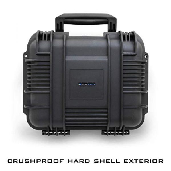 CASEMATIX Pistol Case 2 CASEMATIX 14" Two Gun Hard Case for 2 Handguns - Waterproof & Shockproof 2 Pistol Hard Case, Double Handgun Case with Accessory Storage for Multiple Magazines, Ammo Box and Other Accessories