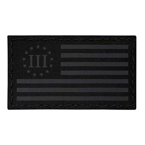 Tactical Freaky Airsoft Morale Patch 1 Blackout IR Three Percenter Oathkeeper USA Flag Infrared Tactical Morale Touch Fastener Patch