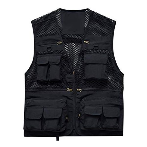 DAFREW Airsoft Tactical Vest 1 DAFREW Men's Vest Summer Fashion Breathable Sleeveless Shirt Quick-Drying Jacket Outdoor Leisure Multi-Function Vest (Color : Black, Size : XL)
