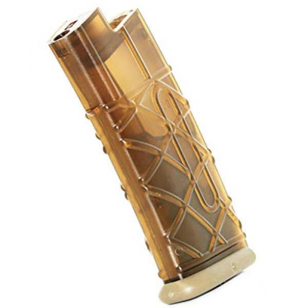 Generica Airsoft Gun Magazine 1 Generica Airsoft Spare Parts APS 300rd Hi-Cap AUG Magazine for KU001 Series AEG Clear Brown/Dark Earth