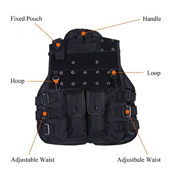 Wbestexercises Airsoft Tactical Vest 5 Wbestexercises Kids Tactical Vest, Children Tactical Molle Vest Outdoor Tactic Military Army Combat Trainning Games 600D Nylon Vest Protective Jacket Vest for Hunting Shooting Play
