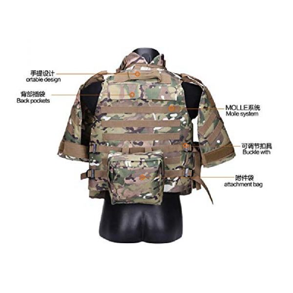 BGJ Airsoft Tactical Vest 7 Tactics Camouflage Vest Phantom Protective Modular Vest Body Armor Airsoft Wargame Hunting Outdoor Sports Activities