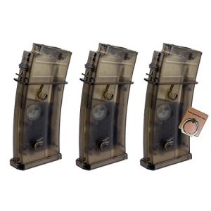 CYMA Airsoft Gun Magazine 1 CYMA 420rd Flash Wire-Winding Magazine for G36 G36C G36KV Series Airsoft AEG X 3PCS -Mobile Ring Included