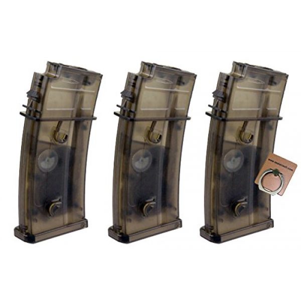 CYMA Airsoft Gun Magazine 1 CYMA 420rd Flash Wire-Winding Magazine for G36 G36C G36KV Series Airsoft AEG X 3PCS -Mobile Ring Included