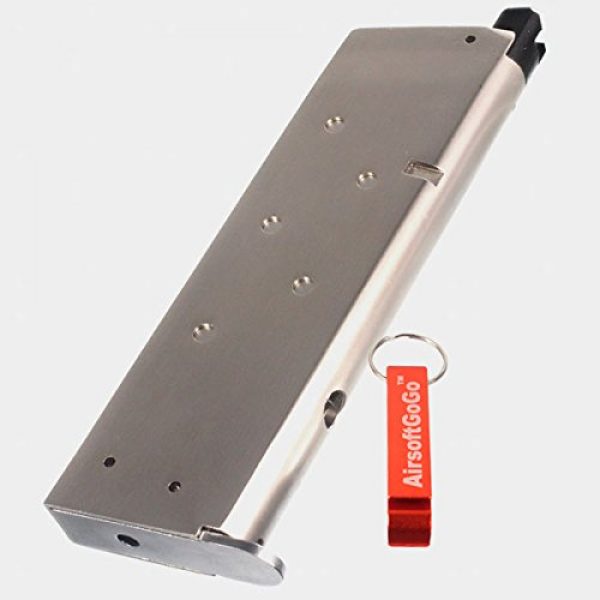 AirsoftGoGo Airsoft Gun Magazine 2 WE 1911 Magazine for WE, Socom Gear / 1911 1911A1 / MEU (SOC) Airsoft GBB Silver [For Airsoft Only]