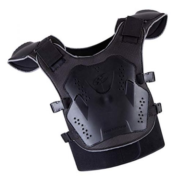 BESPORTBLE Airsoft Tactical Vest 5 BESPORTBLE Children Protective Vest Gear Safety Armour Jacket Protection Vest Protective Gear for Sports Kids Outdoor (Black)