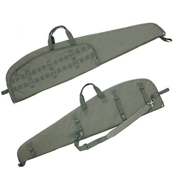 Flying Circle Rifle Case 1 Flying Circle Gear Scoped Rifle Case - MOLLE Compatible - Extra Thick Padding - Locking Zippers on Weapon Compartment - Holds Scoped Rifles up to 47" in Length - 49.5" x 12" x 1.5" [Foliage]