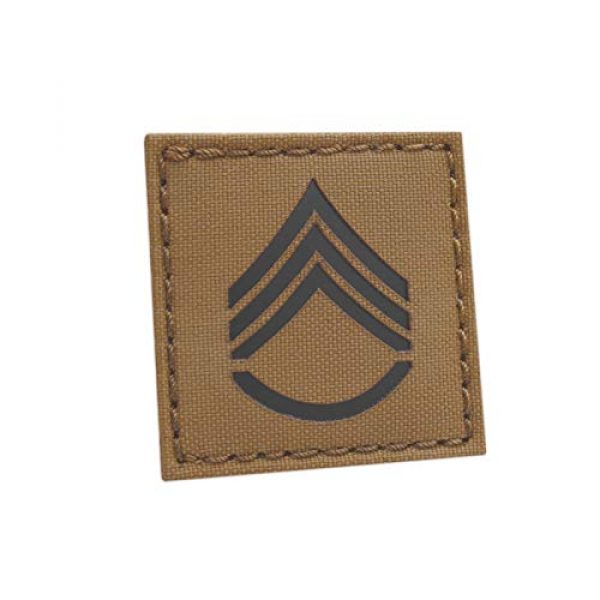 Tactical Freaky Airsoft Morale Patch 1 Coyote IR 2x2 US Army Staff Sergeant SSG E-6 Rank USA Tactical Morale Hook-and-Loop Patch