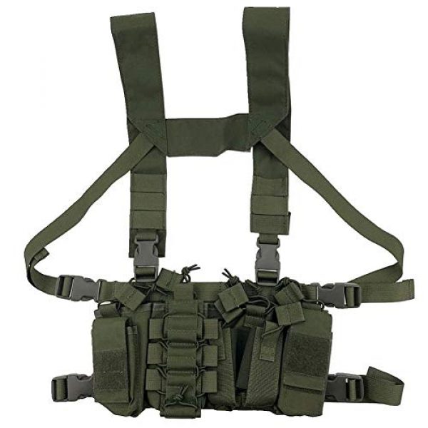 Shefure Airsoft Tactical Vest 3 Shefure Outdoor Hunting Vest Tactical MOLLE Triple Open-Top Mag Pouch Fast AK AR M4 FAMAS Mag Pouch with Shaped Suspender Shoulder Strap