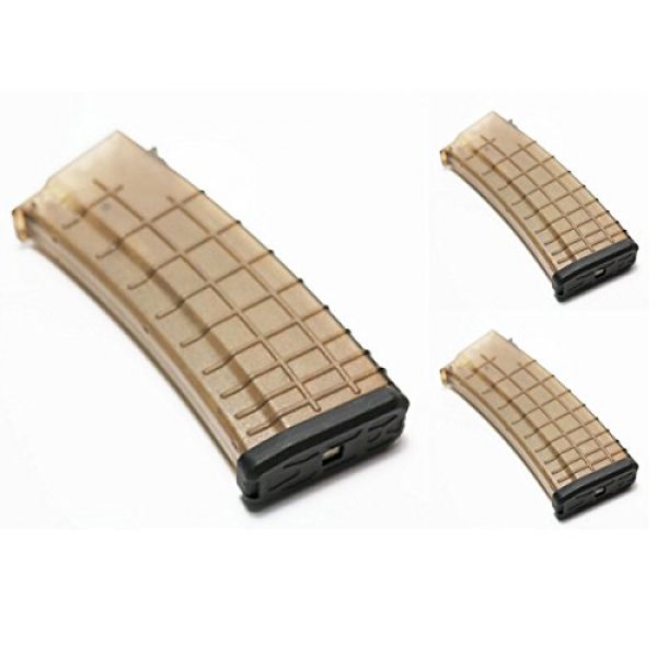Airsoft Shopping Mall Airsoft Gun Magazine 1 Airsoft Shooting Gear 3pcs Pack CYMA 170rd Mid-Cap Waffle Magazine for AK-Series AEG Semi Transparent