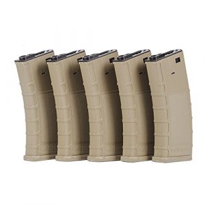 Valken Airsoft Gun Magazine 1 Valken Tactical Airsoft RMAG Hi Cap Thermold 300 Magazine (5 pack), Tan
