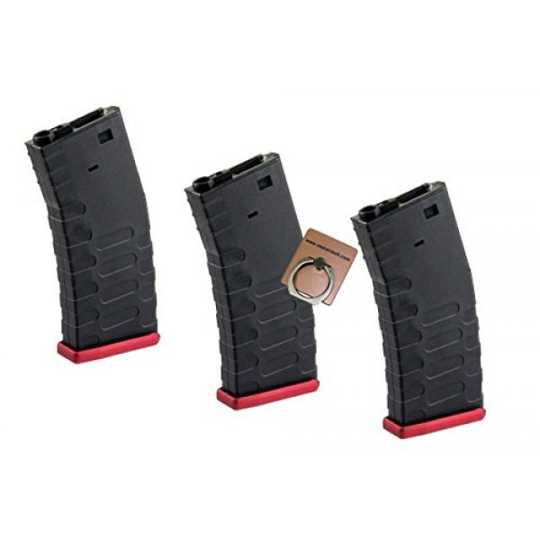 APS Airsoft Gun Magazine 1 APS Froged Match Rifle FMR 300 RDS Airsoft Magazine for AEG (Red, 3PCS) -Mobile Ring Included