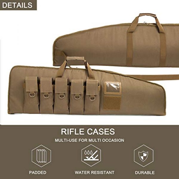 AUMTISC Rifle Case 2 AUMTISC Rifle Case Tactical Gun Case for AR15 with 5 Pouches Heavy Duty Rifle Bag for Hunting Shooting Range Sports Storage and Transport
