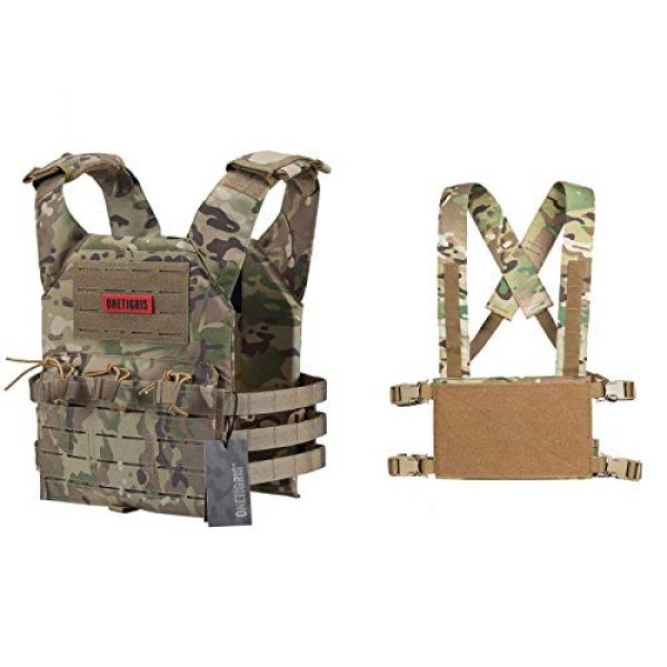 OneTigris Airsoft Tactical Vest 1 OneTigris Multicam Laser-Cut Modular Vest & Chest Rig for Men