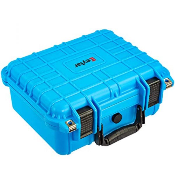 Eylar Pistol Case 3 Eylar Tactical Hard Gun Case Water & Shock Proof with Foam 13.37 inch 11.62 inch 6 inch Light Blue