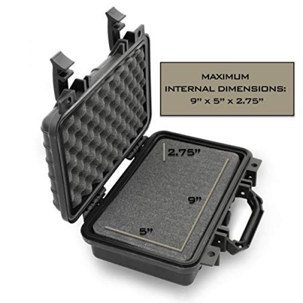 CASEMATIX Pistol Case 5 CASEMATIX Hard Gun Case for Pistols - Waterproof & Shockproof Gun Cases for Pistols, Compact 9mm Gun Case for Carrying Handgun with Scope and Accessories