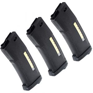 Generica Airsoft Gun Magazine 1 Airsoft Spare Parts 3pcs Pack PTS EPM 150rd Enhanced Polymer Magazine for M4 M16 Series AEG Black