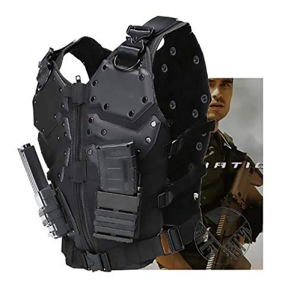 WEQ Airsoft Tactical Vest 5 WEQ Airsoft Tactical Vest Special Forces Chest Protector Vest Paintball Vest Outdoor Modular Combat Training Adjustable (Color : #B)