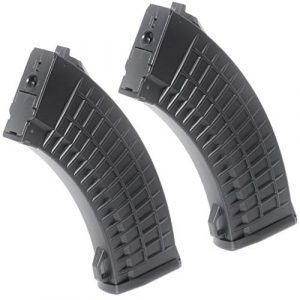 Airsoft Gang Airsoft Gun Magazine 1 Airsoft Parts 2pcs 500rd Waffle Mag Hi-Cap Magazine for AK-Series AEG Black