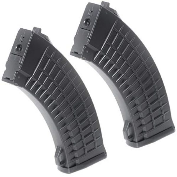 Airsoft Gang Airsoft Gun Magazine 1 Airsoft Parts 2pcs 500rd Waffle Mag Hi-Cap Magazine for AK-Series AEG Black
