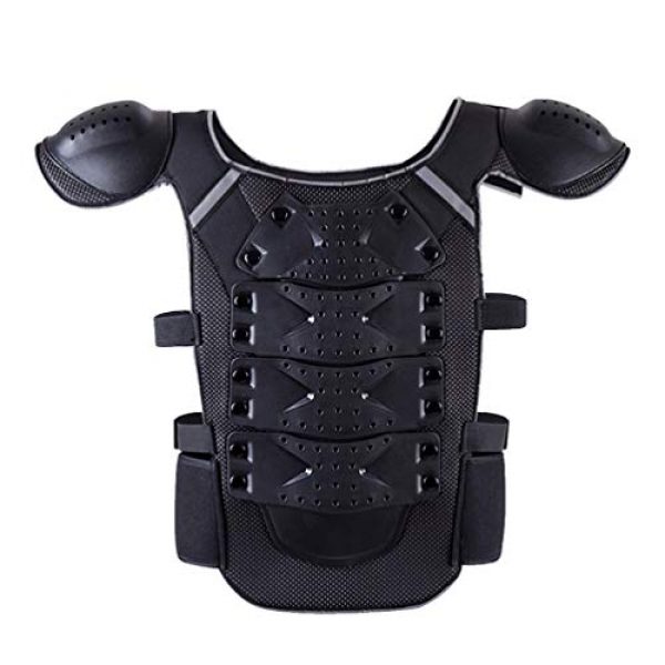 BESPORTBLE Airsoft Tactical Vest 2 BESPORTBLE Children Protective Vest Gear Safety Armour Jacket Protection Vest Protective Gear for Sports Kids Outdoor (Black)