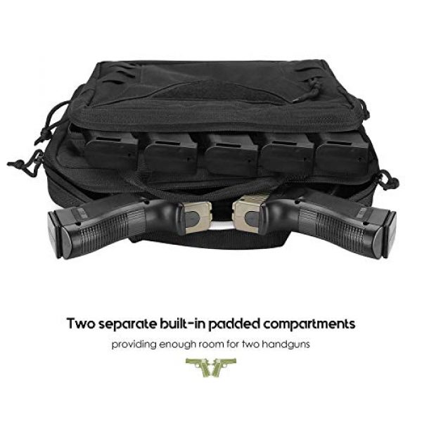ProCase Pistol Case 4 ProCase Tactical Pistol Case Shooting Range Duffle Bag for Hunting or Shooting Range Sport Bundle with Tactical Pistol Mag Pouch Submachine Gun Magazine Bag for Glock M1911 92F Smith and More -Black