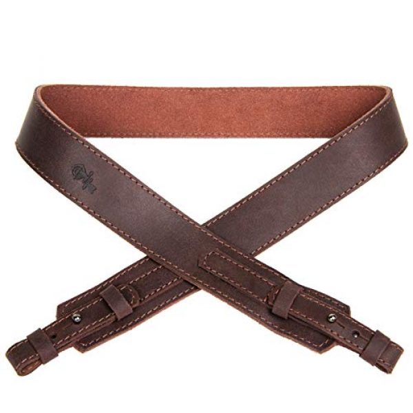 Free2Buy Airsoft Gun Sling 6 Free2Buy Rifle Sling Gun Shoulder Genuine Leather Adjustable Belt for Hunting Outdoor Tactical Shotgun Sling Strap Shotgun Embossed